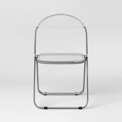 Modern Metal Acrylic Dorm Folding Chair Chrome - Room Essentials (LOCAL PICKUP ONLY)