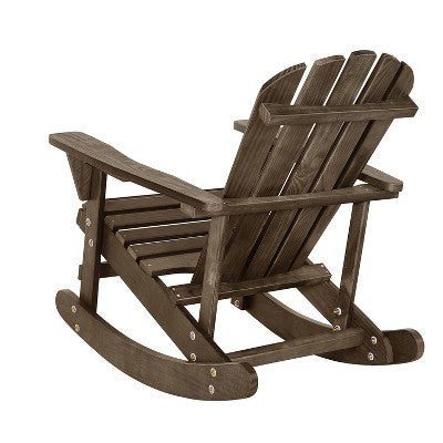 Saint Birch Adirondack Wooden Rocking Chair, Brown (LOCAL PICKUP ONLY)