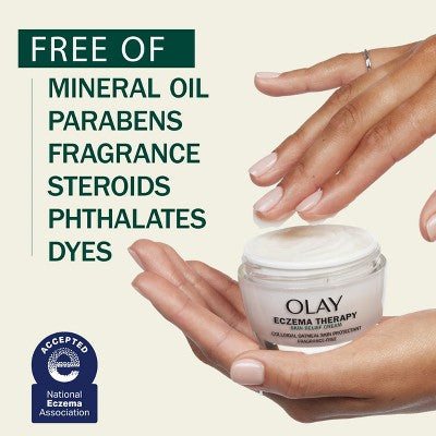Olay Sensitive Eczema Therapy Skin Relief Face Moisturizer Cream with Colloidal Oatmeal - Fragrance Free - 1.7oz