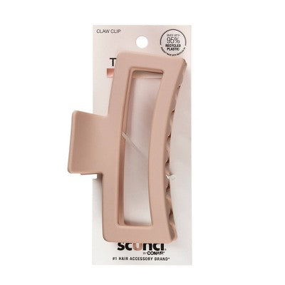 scunci Large Open Rectangle Claw Clip - Matte Blush - Thick Hair