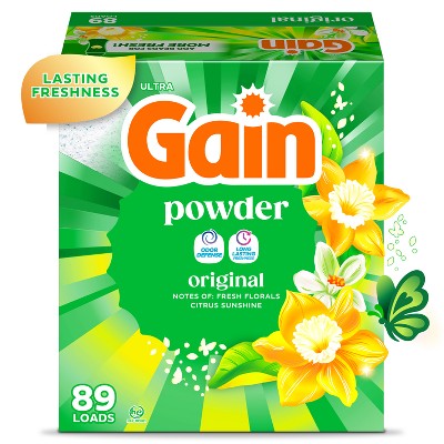 Gain Original HE Compatible Powder Laundry Detergent - 89 Loads/82oz