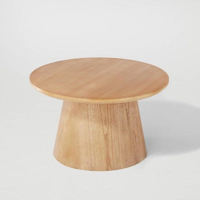 Wooden Round Pedestal Coffee Table - Natural - Hearth & Hand with Magnolia: Farmhouse Style, No Assembly Required (LOCAL PICKUP ONLY)