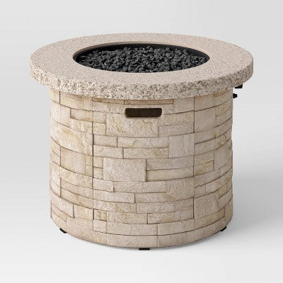 34" Stack Stone Liquid Propane Fire Pit Light Brown - Threshold (LOCAL PICKUP ONLY)