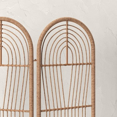 6' Three Panel Decorative Patio Screen - Opalhouse designed with Jungalow: Weather-Resistant Wicker, No Assembly Required (LOCAL PICKUP ONLY)