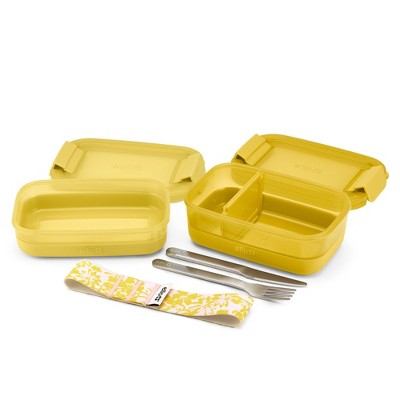 Ello Plastic Lunch Stack Food Storage Container Yellow