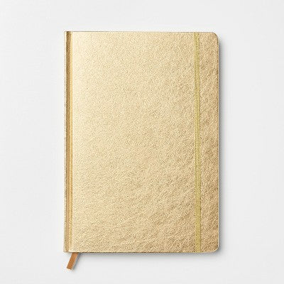 192pg Ruled Journal 10"x7" Metallic Gold - Threshold: Hard Cover, College Ruled, FSC Certified, Gold Notebook
