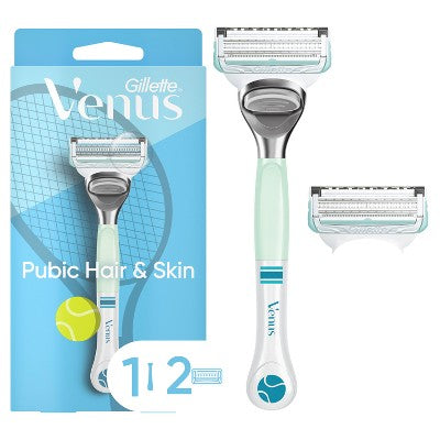 Venus Fem Intimate Women's 1 Disposable Razor Handle with 2 Refills - Tennis