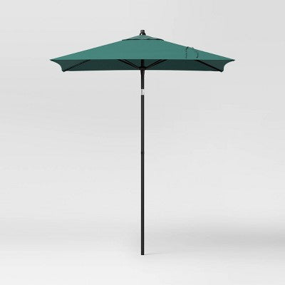6' Square Marled Outdoor Patio Market Umbrellas Teal Blue with Black Pole - Threshold (LOCAL PICKUP ONLY)