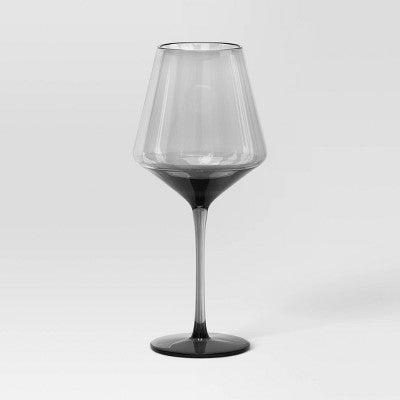 19.6oz Stemmed Wine Glass Gray - Threshold: Dishwasher-Safe, Lead-Free, Recycled Content, Cold Beverages
