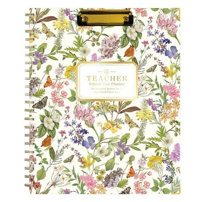 Day Designer Weekly/Monthly Wirebound Teacher Lesson Planner Clipboard 8.5"x11" Hardcover Butterfly Garden