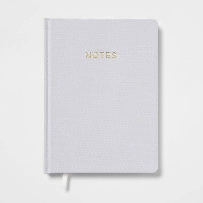 240 Sheet College Ruled Journal 7.75"x5.5" Gray Linen - Threshold: Hard Cover, Acid-Free, Rounded Corners, Foil Accent