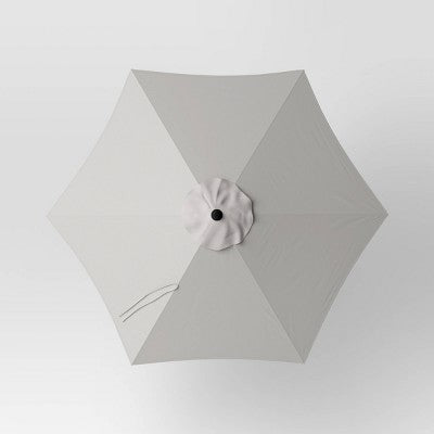 6' Round Solid Outdoor Patio Market Umbrellas Gray with Black Pole - Room Essentials (LOCAL PICKUP ONLY)