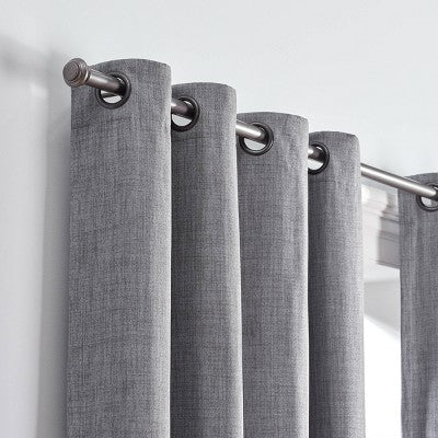 52"x84" Eclipse Blackout Rowland Window Curtain Panel Light Gray: Noise Reduction, Grommet Top, Indoor Use