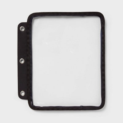 3 Ring Tablet Zip Pouch Solid Clear - up&up