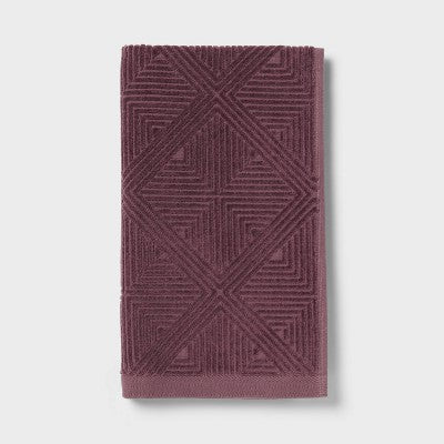 1pc Luxe Lattice Hand Towel Mauve - Threshold