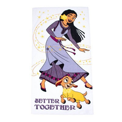 Wish Beach Towel: Microfiber & Cotton Blend, Machine Washable, Fictitious Character Design for Kids