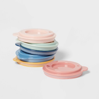 Kids' 6pc Plastic Rainbow Tumbler Lids - Pillowfort