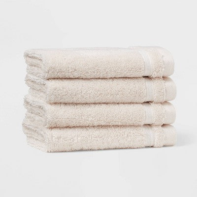 4pk Total Fresh Antimicrobial Washcloth Set Tan - Threshold
