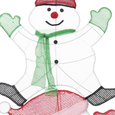 LuxenHome Stacked Snowman Couple Lighted LED Indoor Outdoor Holiday Decoration White