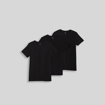 Jockey Generation Boys' 3pk Crew Neck Undershirt - Black XL
