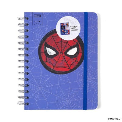 Yoobi Marvel Journal 6"x8" Spiral with Elastic Band Spider-Man Mask, School Supplies
