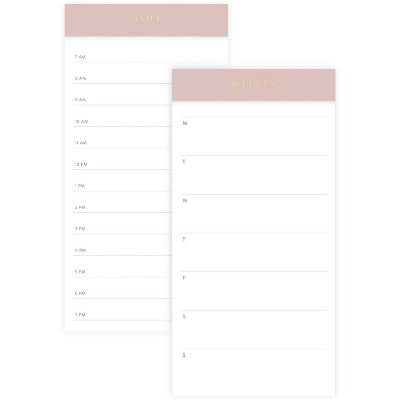 Sugar Paper Essentials 2pk Undated Weekly and Dated Daily Planning Notepad Set