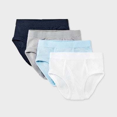 Toddler Boys' 4pk Briefs - Dealworthy 4T: Cotton Blend, Recycled Polyester, Lightweight Knit, Pull-On Waist, Machine Washable
