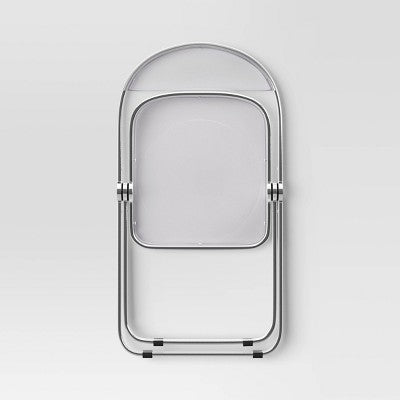 Modern Metal Acrylic Dorm Folding Chair Chrome - Room Essentials (LOCAL PICKUP ONLY)