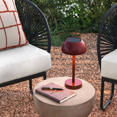 Solar and Rechargeable USB LED Outdoor Table Lamp Maroon - Threshold