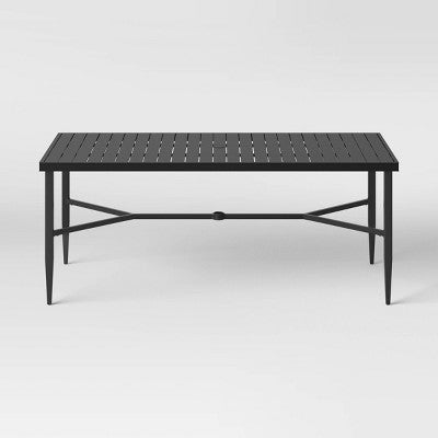 Searsburg Aluminum 6 Person Rectangle Slat Top Patio Dining Table, Outdoor Furniture - Black - Threshold (LOCAL PICKUP ONLY)