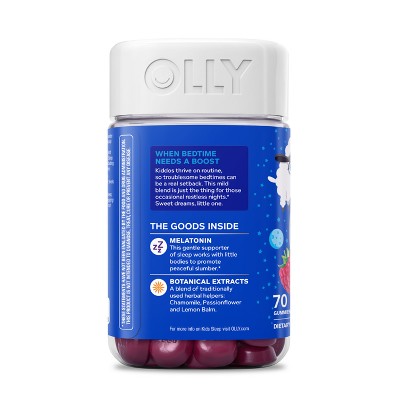 OLLY Kids' Sleep Gummies with .5mg Melatonin - Raspberry - 70ct
