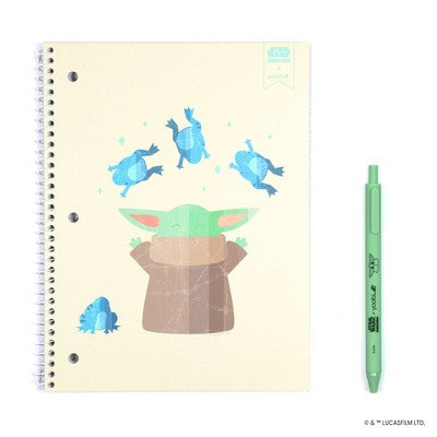 Yoobi 1 Subject Notebooks 8"x10.5" College Ruled with Pen Grogu Frog Force