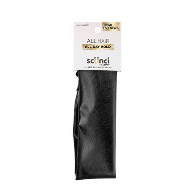 scunci Faux Leather Headwrap - Black - All Hair