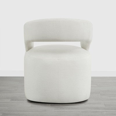 Spruce&Spring Modern Mobile Dining Chair with Casters & Open Back, Single , Ivory (LOCAL PICKUP ONLY)