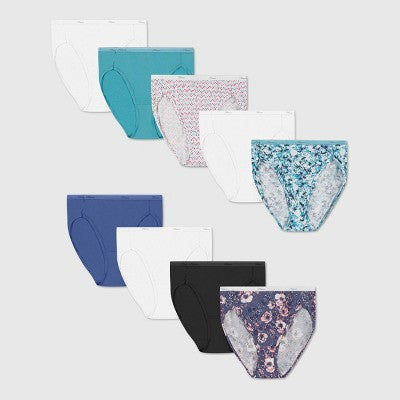 Hanes Women's 6+3pk Free Cotton Hi-Cut Underwear - Colors May Vary 7