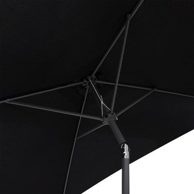 6.5'x6.5' Square Tilting Market Patio Umbrella Black - CorLiving: UV & Weather-Resistant, Crank Lift (LOCAL PICKUP ONLY)