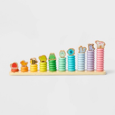 Stack & Sort Toy - 66pcs - Gigglescape: Stainless Steel & Wood, Baby & Toddler Learning, Developmental Toys