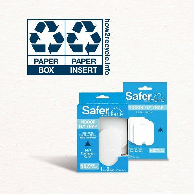 Safer Home Indoor Fly Trap Starter Kit (1 Plug-In Base + 2 Refills)