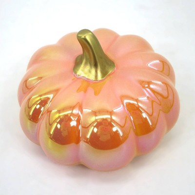 4" Iridescent Pumpkin Decorative Prop Orange - Bullseye's Playground
