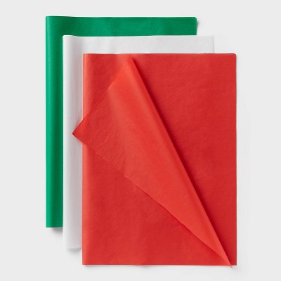 Christmas 20ct Banded Tissue Paper Green White Red - Spritz