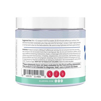 Alani Nu Pre-Workout Energy Supplement Powder Vegan - Blue Slush: Sports Nutrition, Endurance Boost
