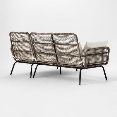 Latigo Outdoor Patio Sectional Sofa Gray/Brown/Linen - Threshold (LOCAL PICKUP ONLY)