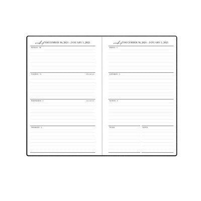 NOTIQ for Blue Sky 2025 Weekly/Monthly Planner 8.31"x6.14" Black Croc: Adult Side-Bound, Tabs, 5x8, January-December