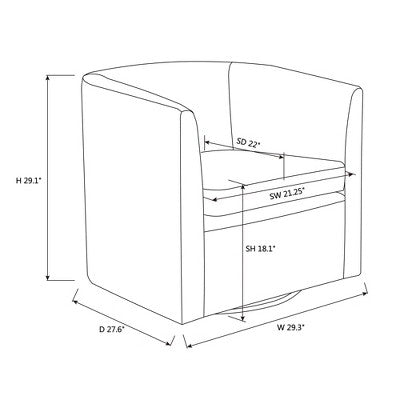 Vernon Upholstered Barrel Swivel Accent Chair Light Brown Velvet - Threshold designed with Studio McGee: Polyester, Plywood Frame (LOCAL PICKUP ONLY)