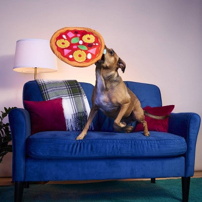 BARK Barkbuster Movie Night Hawhine Pizza Dog Food Shaped Plush Toy