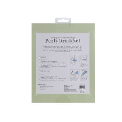 Ice Luge and Spin the Shot Glass Drink Kit Blue: Vivitar Polypropylene Shot Glass Set with Ice Mold, Contemporary Style