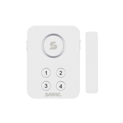 Sabre Elite Door Alarm: Security Sensor for Doors & Windows, Battery Operated, Travel Friendly, White