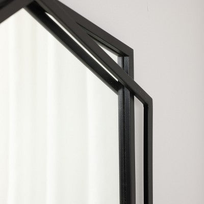 LuxenHome Black Metal Hexagon Frame Wall Accent Mirror for Bathroom & Vanity (LOCAL PICKUP ONLY)