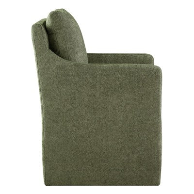 Spruce&Spring Dining Arm Chair with Caster Wheels Fabric Fully Assembled, Single, Green, Fabric (LOCAL PICKUP ONLY)