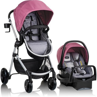 Evenflo Pivot Modular Travel System with LiteMax Infant Car Seat with Anti-Rebound Bar - Dusty Rose (LOCAL PICKUP ONLY)